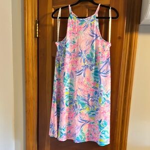 Lilly Pulitzer Pink and Blue Floral Midi Dress